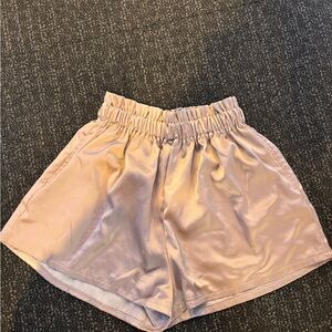 Women's Satin Shorts in Light Pink